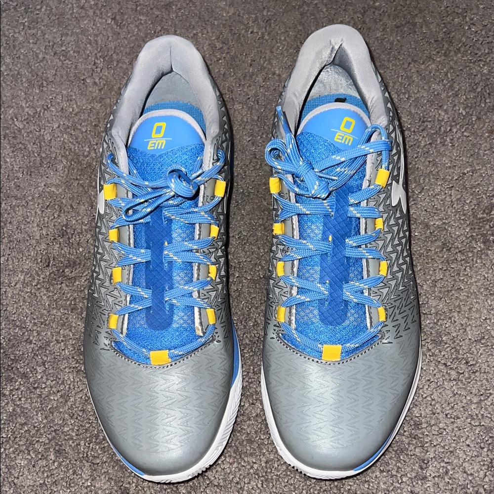 Under Armour Blue and Gray Sneakers with Yellow Accents - Picture 4 of 8